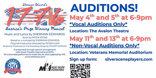 Open Auditions - 1776: The Musical