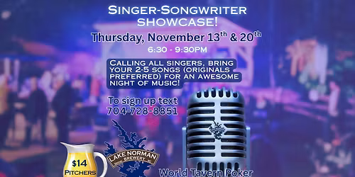 \ud83c\udfa4 Singer-Songwriter Showcase at Lake Norman Brewery