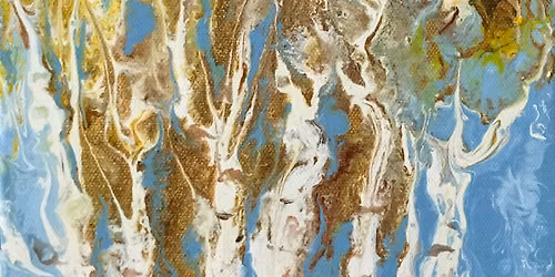 Birch Tree Acrylic Pour