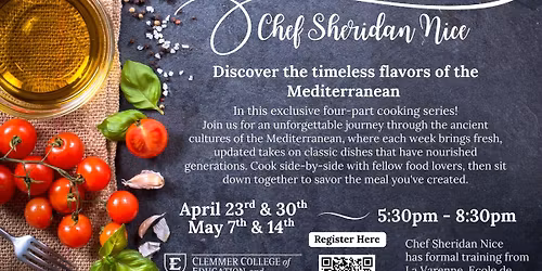 Chef Sheridan's Mediterranean Cooking Classes are Back!