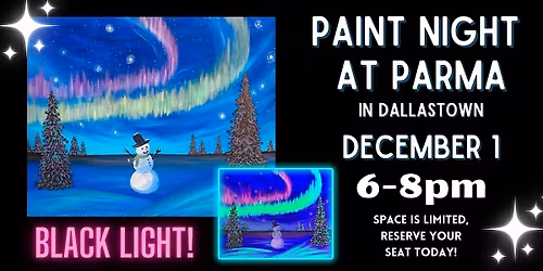 Black Light Winter Scene Paint Night