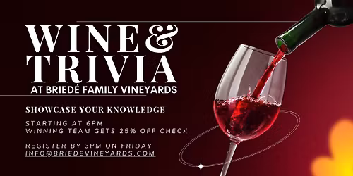 Trivia Night at Briede Family Vineyards