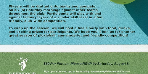 Fall Pickleball League - Summer Edition
