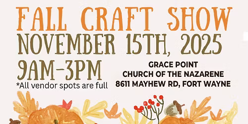 Grace Point Nazarene Youth Ministry Fall Craft Show