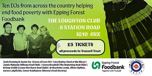 Sherry\u2019s Soul Society & Friends: Northern Soul for Epping Forest Foodbank
