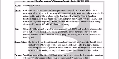 2025-26 Tuesday Night Scratch Sweeper Series Week 11