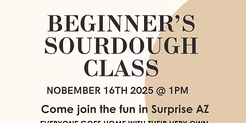 Beginners Sourdough Bread Class