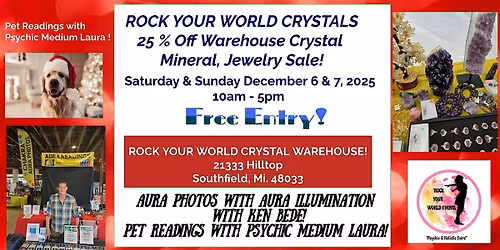 25% off Crystal Sale, plus Aura Photos, & Pet Readings with Psychic Medium!