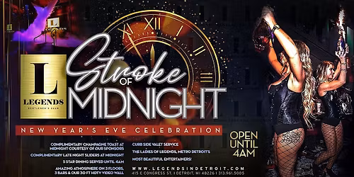 The Stroke of Midnight: New Years Eve 2026 at Michigan's Premier venue!