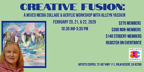 Creative Fusion: A Mixed Media Collage & Acrylic 3-Day Workshop with Alleyn Yasskin