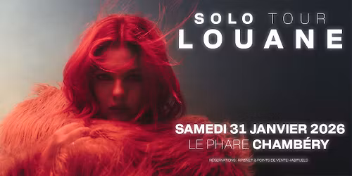 Louane \u2022 Le Phare, Chamb\u00e9ry \u2022 Samedi 31 janvier 2026