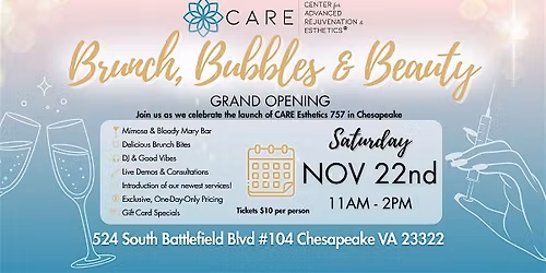 Brunch, Bubbles, & Beauty: CARE esthetics 757 GRAND OPENING