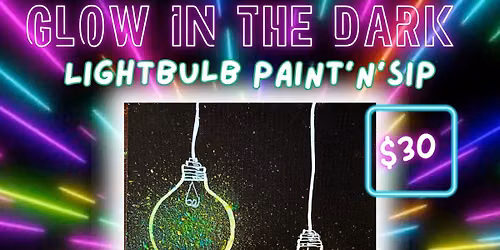 Glow-in-the-Dark Lightbulb Paint\u2019n\u2019Sip
