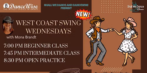 West Coast Wednesdays - Group Classes and Practice Party with Mona Brandt at DanceWise in Uptown PHX