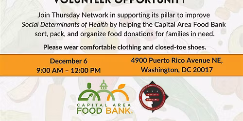 Thursday Network Capital Area Food Bank Volunteer Opportunity