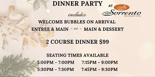 Christmas Eve Dinner Party at Sorrento Restaurant & Bar