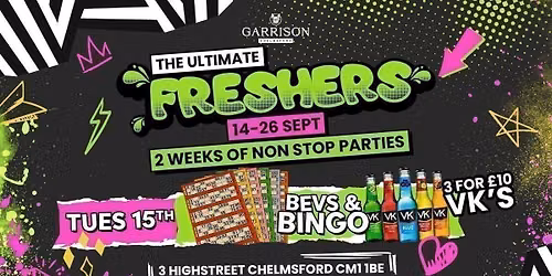 \ud83c\udfb0\ud83d\udcb0The Ultimate Freshers Bevs &amp; Bingo - Week 1 \ud83d\udcb0\ud83c\udfb0