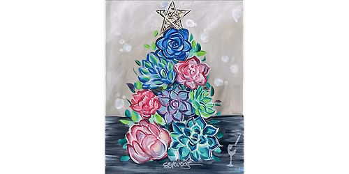 Floral Christmas Tree - Paint and Sip in San Antonio | Classpop!\u2122