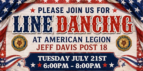 Line Dancing at American Legion Jeff Davis Post 18!