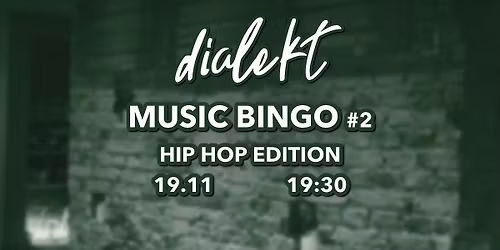 Music Bingo #2 Hip Hop Edition