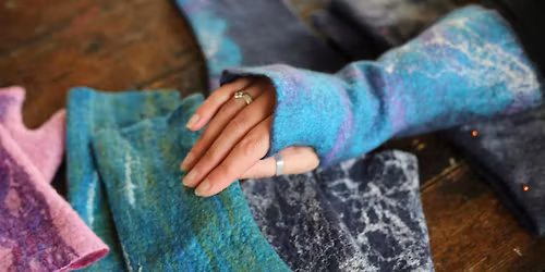 Wet Felted Wrist Warmers