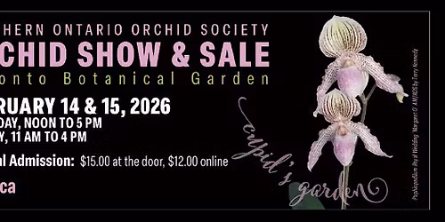 Saturday 14 Feb 2026 SOOS Valentines' Orchid Show and Sale 12 pm - 5 pm