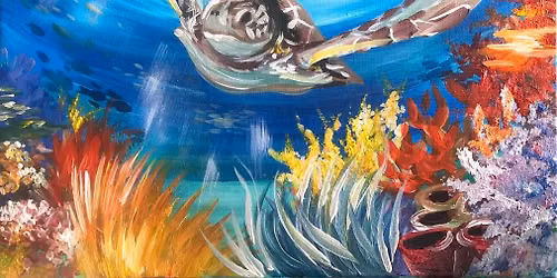 \ud83c\udfa8Join Brush Party with Samantha to paint "Turtley Awesome" in Tadpole, Swindon!\ud83e\udd42