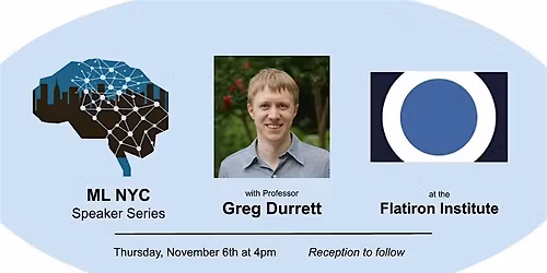 ML-NYC Speaker Series and Happy Hour:  Greg Durrett