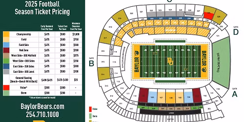 2026 Baylor Bears Football Season Tickets at McLane Stadium