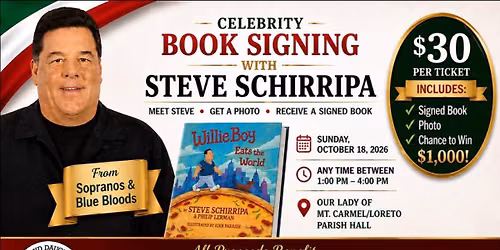 Celebrity Book Signing with Steve Schirripa \u2013 Worcester, MA