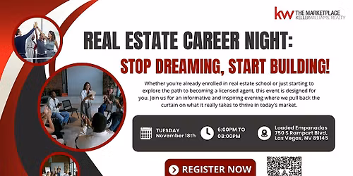 Real Estate Career Night:  Stop Dreaming, Start Building!