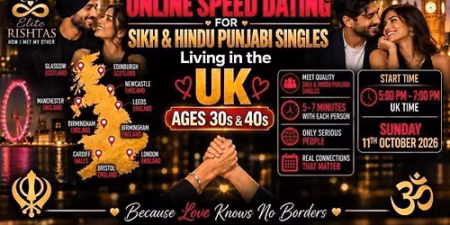 Online Speed Dating | For Sikh &amp; Hindu Punjabi Singles in their 30s &amp; 40s