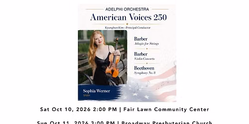 Adelphi Orchestra Season Opener: American Voices at 250