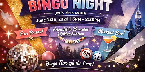 Eras Inspired Music Bingo 