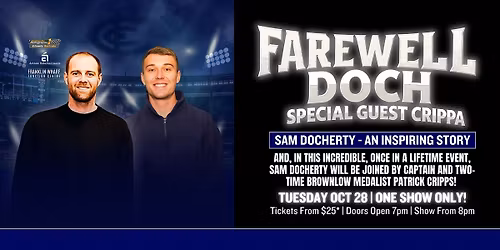 Farewell Doch plus special guest Crippa LIVE in Hobart!