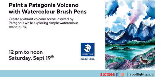 Paint a Patagonia Volcano with Watercolour Brush Pens at Staples Store 36
