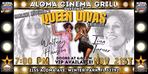 QUEEN DIVAS TRIBUTE: Tina Turner and Whitney Houston at Aloma Cinema Grill