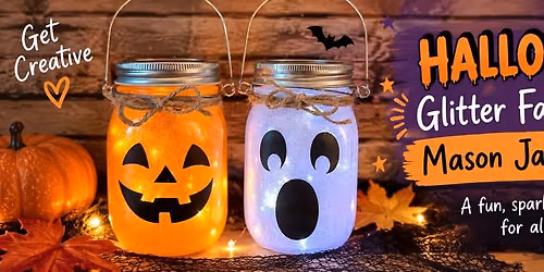 Halloween Glitter Fairy Light Mason Jar Lanterns
