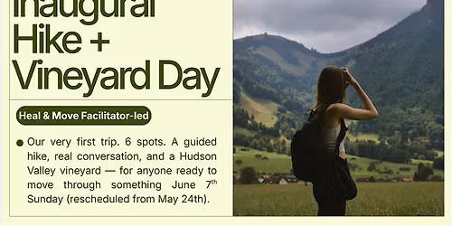 Move & Heal NYC \u2014 Inaugural Hike + Vineyard Day | June 7th