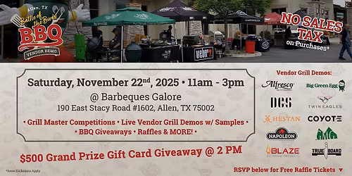 Battle of the Birds BBQ Vendor Demo & Sales Event in Allen, TX