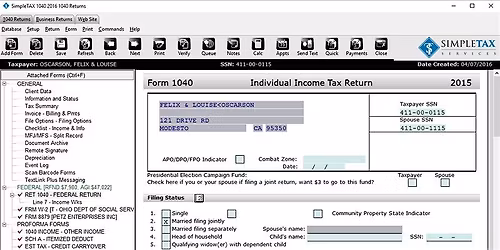 Simple Tax 1040 Software Training