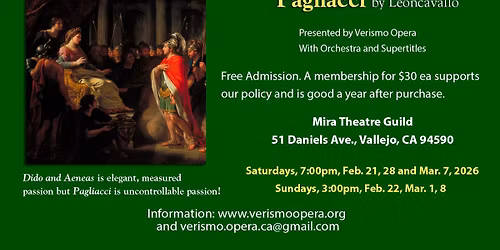 Dido and Aeneas with Pagliacci at Verismo Opera