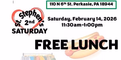 SECOND SATURDAY: FREE LUNCH AND CLOTHING CLOSET