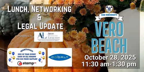 CAM U VERO BEACH Complimentary Lunch, Networking, and Legal Update | Cobalt
