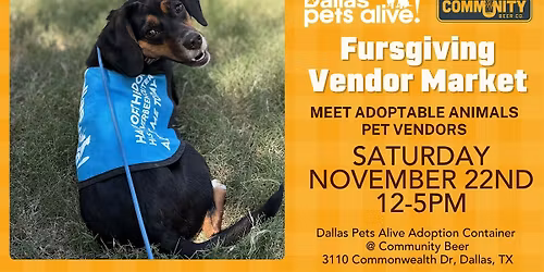 Fursgiving Pet Vendor Market and Adoption Event