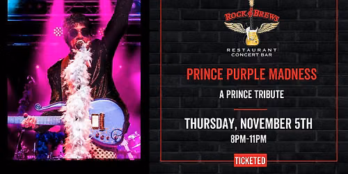 PURPLE MADNESS A PRINCE TRIBUTE @ Rock & Brews Royal Oak