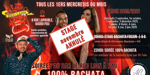 Mensuelle 100% Bachata au Red Lion \u00e0 Pau