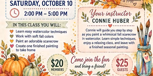 Scarecrow Watercolor Class with Connie