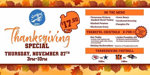 Thanksgiving Special at Scoreboard