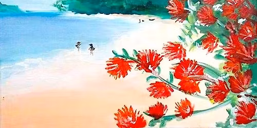 Paint and Wine Night in Waikanae Beach - Summer in NZ (first drink included)